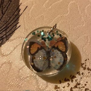 Handmade Butterfly resin pendant